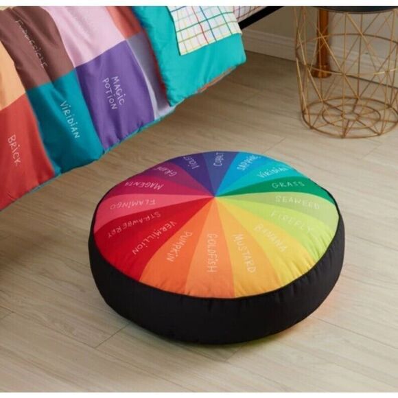 Todd Oldham Pillow Color Wheel Floor Pillow 25" Reversible Smarts Crafts - Picture 1 of 8